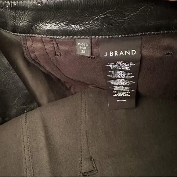 NWOT J Brand 100% Lamb Leather Patent Frankie High Rise Boot Pant Sz 28 - Picture 5 of 7